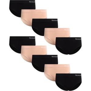 imageReebok Hipster Panties for Women  10 Pack Stretch Performance Seamless Underwear with Relaxed TagFree Waistband SXLBlackRose Dust