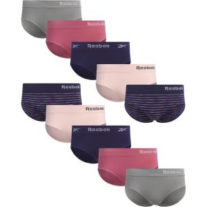 imageReebok Hipster Panties for Women  10 Pack Stretch Performance Seamless Underwear with Relaxed TagFree Waistband SXLLight GreyMauveDeep PurpleRose PinkDeep Purple Spacedye