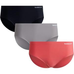 imageReebok Hipster Panties for Women  3 Pack Stretch Performance Seamless Underwear with Relaxed Tagless Waist SXLCoralSharkskinBlack