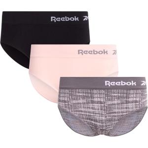 imageReebok Hipster Panties for Women  3 Pack Stretch Performance Seamless Underwear with Relaxed Tagless Waist SXLSharskin JacquardLotusBlack