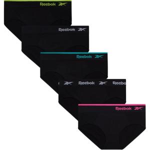 imageReebok Hipster Panties for Women  5 Pack Stretch Performance Seamless Underwear with Relaxed Tagless Waist SXLBlack