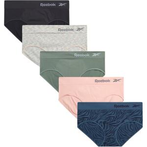 imageReebok Hipster Panties for Women  5 Pack Stretch Performance Seamless Underwear with Relaxed Tagless Waist SXLBlueBlackened PearlLotusLily PadNatural