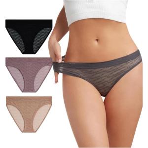 imageReebok Womens Bikini Underwear  3 Pack6 Pack Breathable Mesh Trim High Cut Sexy Bikini Panties for Women Sizes SXLBlackPlumDusty Rose3pk