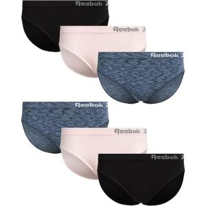imageReebok Womens Bikinis  6 Pack Microfiber Seamless Womens Bikini Panties  Breathable Underwear for Women SXLDenimLotusBlack