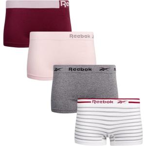 imageReebok Womens Boy Short Panties  4 Pack Stretch Performance Seamless Underwear for Women Tagless for Comfort Sizes SXLCharcoal white