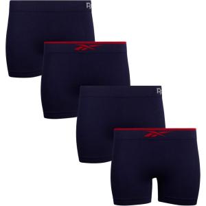 imageReebok Womens Boy Short Panties  4 Pack Stretch Performance Seamless Underwear for Women Tagless for Comfort Sizes SXLEvening Blue