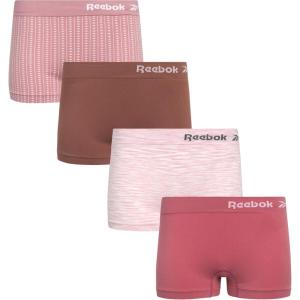 imageReebok Womens Boy Short Panties  4 Pack Stretch Performance Seamless Underwear for Women Tagless for Comfort Sizes SXLFoxglove  Rosewine  Nutmeg