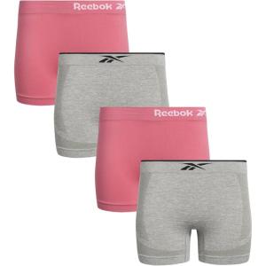imageReebok Womens Boy Short Panties  4 Pack Stretch Performance Seamless Underwear for Women Tagless for Comfort Sizes SXLLight GreyRose Wine