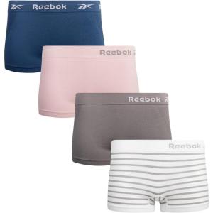 imageReebok Womens Boy Short Panties  4 Pack Stretch Performance Seamless Underwear for Women Tagless for Comfort Sizes SXLViolet