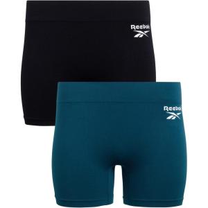 imageReebok Womens Boy Shorts Underwear  2 Pack Performance Mid Length Boyshort Panties  Seamless Underwear for Women SXLDeep TealBlack