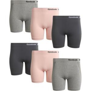 imageReebok Womens Boy Shorts Underwear  6 Pack Seamless Long Leg Boyshorts Panties for Women S3X available in Plus SizeBlackened Pearl LotusLight Grey Melange
