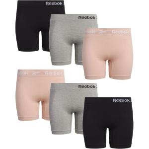 imageReebok Womens Boy Shorts Underwear  6 Pack Seamless Long Leg Boyshorts Panties for Women S3X available in Plus SizeDust RoseGreyBlack