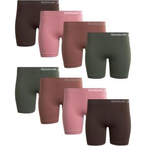 imageReebok Womens Boy Shorts Underwear  8 Pack Seamless Long Leg Boyshorts Panties for Women S3X available in Plus SizeFoxgloveJavaNutmegDark Forest