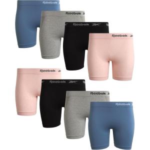 imageReebok Womens Boy Shorts Underwear  8 Pack Seamless Long Leg Boyshorts Panties for Women S3X available in Plus SizeLotusBlackLight Grey MelangeBlue