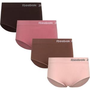 imageReebok Womens Briefs  4 Pack Breathable Ribbed Knit High Waisted Brief Panties  Seamless Underwear for Women MXLLotusNutmetFoxgloveJava