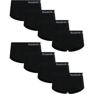 imageReebok Womens Briefs Underwear  8 Pack Seamless Stretch Performance High Cut or Boy Shorts Panties for Women Sizes SXLAll Black