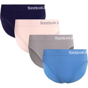 imageReebok Womens High Cut Underwear  4 Pack Breathable Soft Stretch MidRise Waist Brief Panties for Women Sizes SXLCoronet BlueShakskinLotusEvening Blue