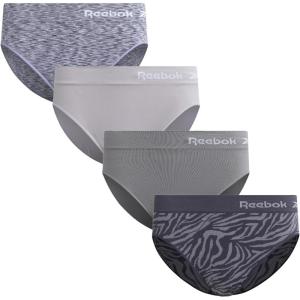 imageReebok Womens High Cut Underwear  4 Pack Breathable Soft Stretch MidRise Waist Brief Panties for Women Sizes SXLGraystoneSharskinSharskin Spacedye
