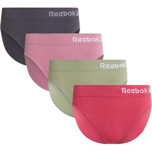 imageReebok Womens High Cut Underwear  4 Pack Breathable Soft Stretch MidRise Waist Brief Panties for Women Sizes SXLRose WineLily PadToadstoolBlackened Pearl