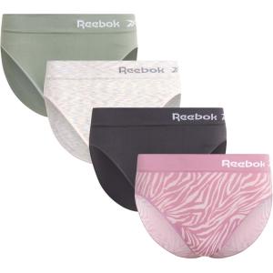 imageReebok Womens High Cut Underwear  4 Pack Breathable Soft Stretch MidRise Waist Brief Panties for Women Sizes SXLToadstoolBlackened PearlLily PadNatural