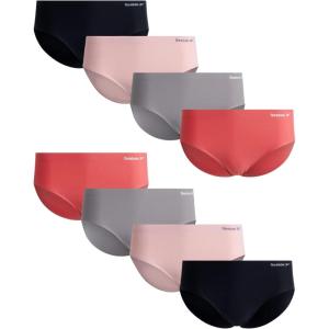 imageReebok Womens Hipster Briefs  8 Pack Stretch Performance Breathable Hipster Panties  Seamless Underwear for Women SXLBlackLotusSharkskinCoral Paradise