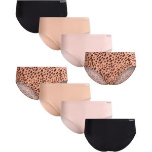 imageReebok Womens Hipster Briefs  8 Pack Stretch Performance Breathable Hipster Panties  Seamless Underwear for Women SXLLeopardRose DustLotusBlack