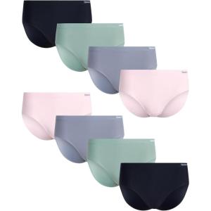 imageReebok Womens Hipster Briefs  8 Pack Stretch Performance Breathable Hipster Panties  Seamless Underwear for Women SXLLily PadLotusSharkskinBlack