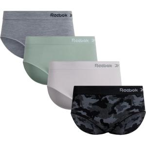 imageReebok Womens Plus Size Hipster Panties  4 Pack Performance Seamless Underwear for Women Made to Fit Your Curves 1X3XBlackGreenLilyGrey