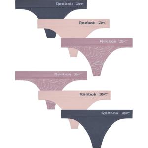 imageReebok Womens Thongs  6 Pack Performance Seamless Thongs for Women Sexy Panties  Breathable Underwear for Women SXLDark GreyPeachPrint