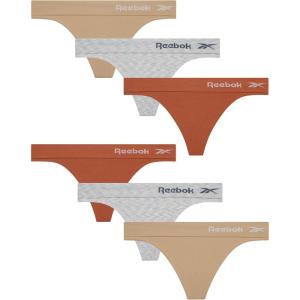 imageReebok Womens Thongs  6 Pack Performance Seamless Thongs for Women Sexy Panties  Breathable Underwear for Women SXLTanLight Grey SpacedyeRust
