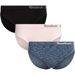 imageReebok Womens Underwear  3 Pack Microfiber Seamless Womens Bikini Panties  Breathable Underwear for Women SXLDenimLotusBlack