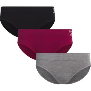 imageReebok Womens Underwear  3 Pack Microfiber Seamless Womens Bikini Panties  Breathable Underwear for Women SXLGreyRedBlack