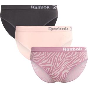 imageReebok Womens Underwear  3 Pack Microfiber Seamless Womens Bikini Panties  Breathable Underwear for Women SXLToadstoolBlackened PearlLotus