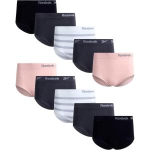 imageReebok Womens Underwear Briefs  510 Pack HighWaisted Performance Stretch Seamless Underwear for Women Sizes SXLStripesDark GreyBlackLight RoseDark Grey10pk