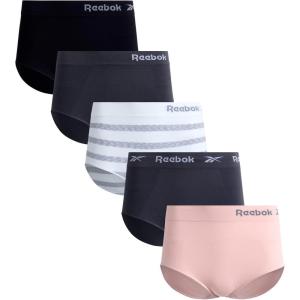imageReebok Womens Underwear Briefs  510 Pack HighWaisted Performance Stretch Seamless Underwear for Women Sizes SXLStripesDark GreyBlackLight RoseDark Grey5pk