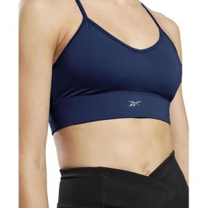 imageReebok Womens WOR Tri Back Medium Impact Training Sports BraBatik Blue