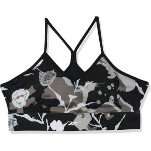 imageReebok Womens WOR Tri Back Medium Impact Training Sports BraBlackBoulder GreyAll Over Print