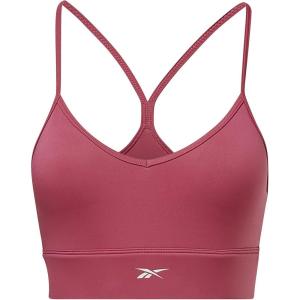 imageReebok Womens WOR Tri Back Medium Impact Training Sports BraSemi Proud PinkWhite Small Logo