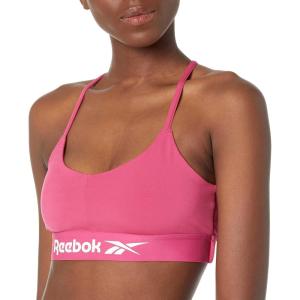 imageReebok Womens WOR Tri Back Medium Impact Training Sports BraSemi Proud PinkWhiteCross Back