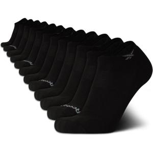 imageReebok Mens Low Cut Socks  12 Pack Performance Cushion Comfort No Show Socks  Breathable Athletic Socks for Men 6125All Black