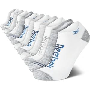 imageReebok Mens Low Cut Socks  12 Pack Performance Cushion Comfort No Show Socks  Breathable Athletic Socks for Men 6125Grey Assorted
