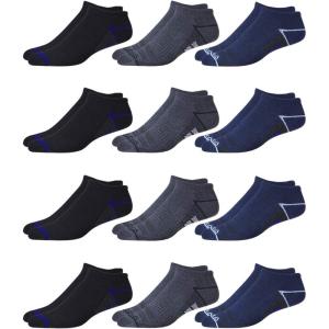 imageReebok Mens Low Cut Socks  12 Pack Performance Cushion Comfort No Show Socks  Breathable Athletic Socks for Men 6125Navy Assortment
