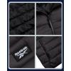 imageReebok Mens Jacket  Lightweight Hooded Quilted Puffer Coat  Warm Insulated Winter Jacket for Men S4XCharcoal