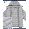 imageReebok Mens Jacket  Lightweight Hooded Quilted Puffer Coat  Warm Insulated Winter Jacket for Men S4XIce Grey
