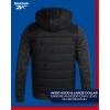 imageReebok Mens Jacket  Warm Insulated Quilted Puffer Jacket with Sweater Fleece Sleeves  Hooded Outdoor Jacket for Men MXLBlack