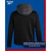 imageReebok Mens Jacket  Warm Insulated Quilted Puffer Jacket with Sweater Fleece Sleeves  Hooded Outdoor Jacket for Men MXLCharcoal Grey