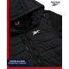imageReebok Mens Jacket  Warm Insulated Quilted Puffer Jacket with Sweater Fleece Sleeves  Hooded Outdoor Jacket for Men MXLJet Black