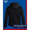 imageReebok Mens Jacket  Warm Insulated Quilted Puffer Jacket with Sweater Fleece Sleeves  Hooded Outdoor Jacket for Men MXLJet Black