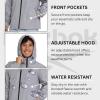 imageReebok Rain Jacket Men with Hood Windbreaker Men Lightweight Waterproof JacketGrey