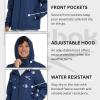 imageReebok Rain Jacket Men with Hood Windbreaker Men Lightweight Waterproof JacketNavy